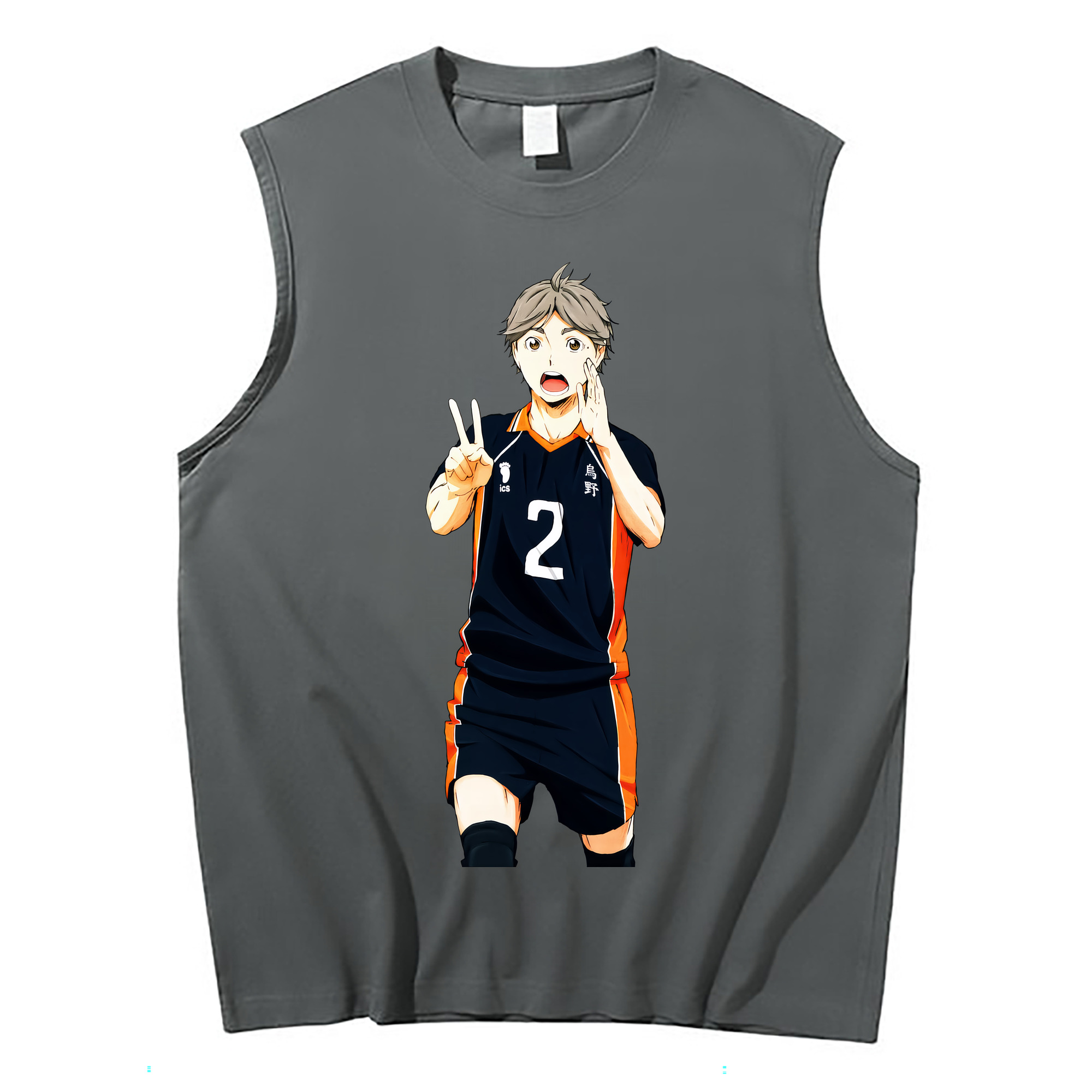 （画像用） ハイキュー!! Haikyu!! コットン100％タンクトップ（フロントプリント）